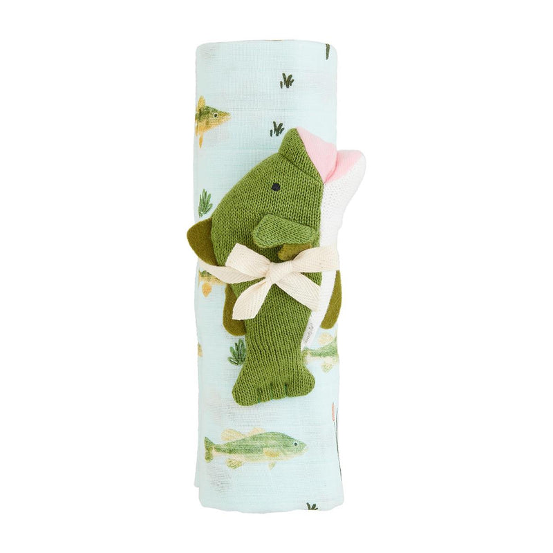 Swaddle Blanket And Rattle Set