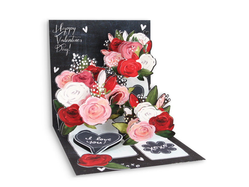 Mason Jar Roses Pop-up Greeting Card – Sandy's Secret Wednesdays Unique 