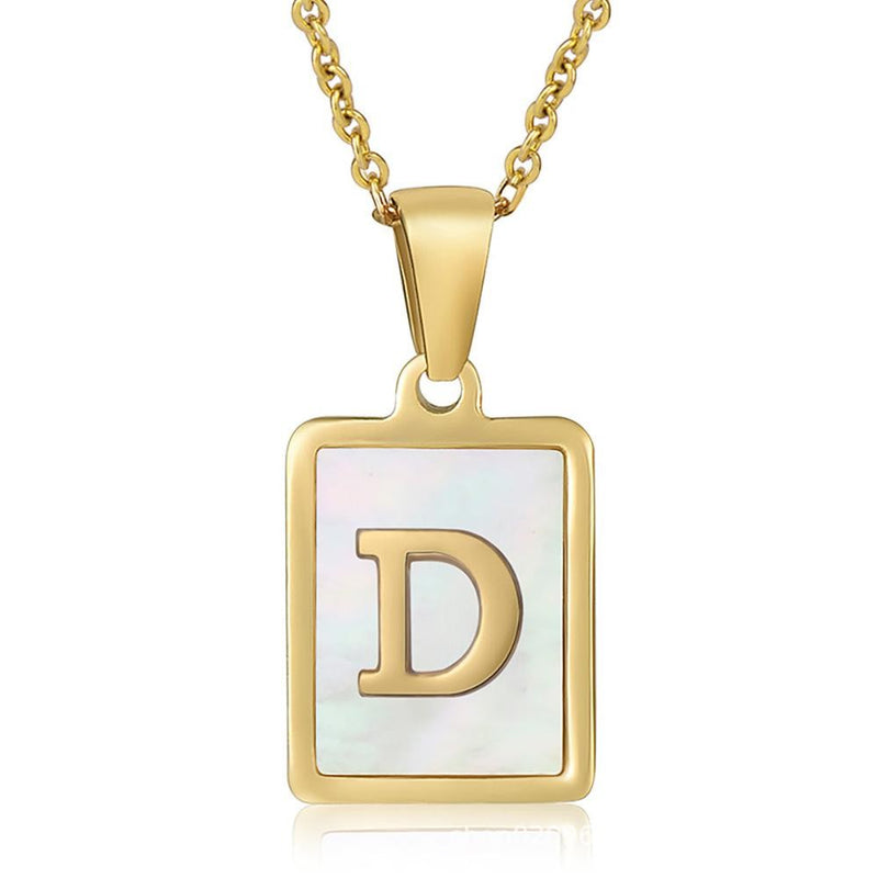 Mother-of-Pearl Monogram Necklace