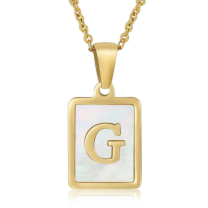 Mother-of-Pearl Monogram Necklace