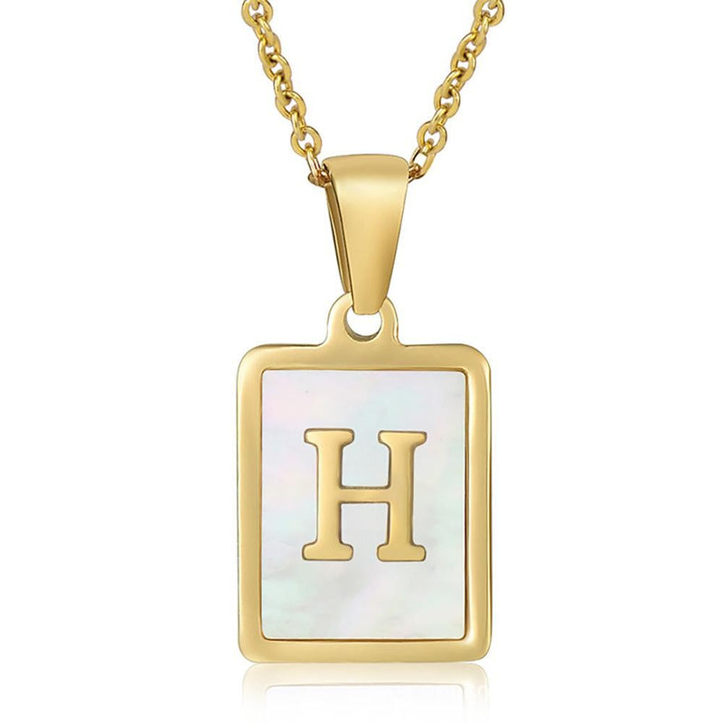 Mother-of-Pearl Monogram Necklace
