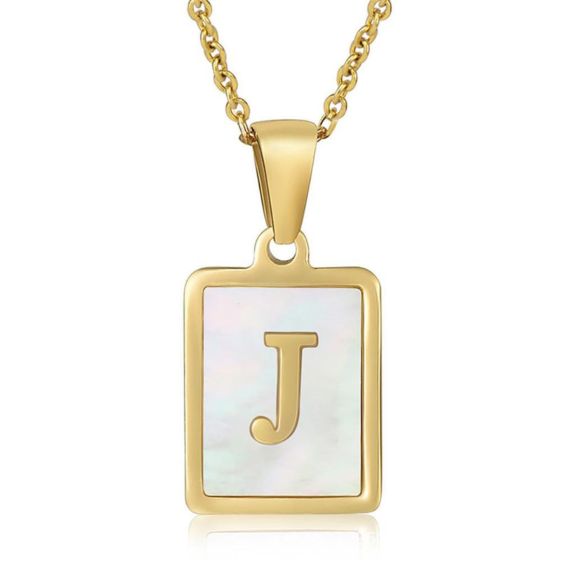 Mother-of-Pearl Monogram Necklace