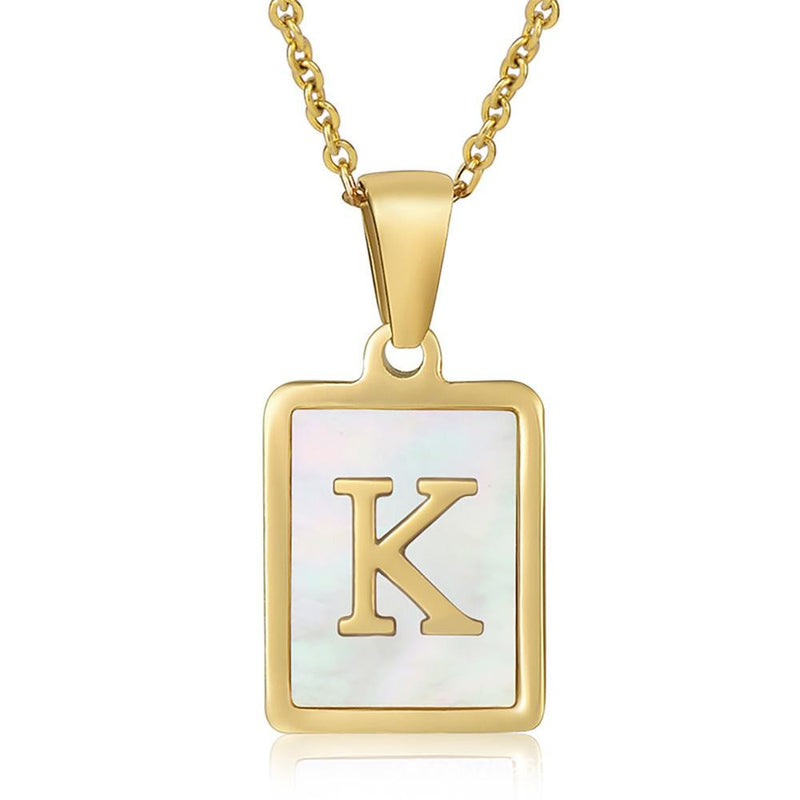 Mother-of-Pearl Monogram Necklace