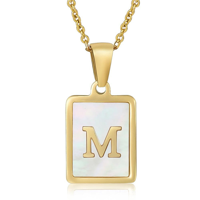 Mother-of-Pearl Monogram Necklace