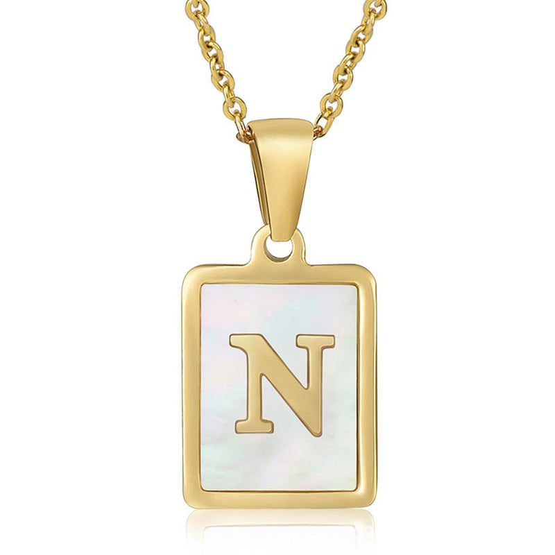 Mother-of-Pearl Monogram Necklace