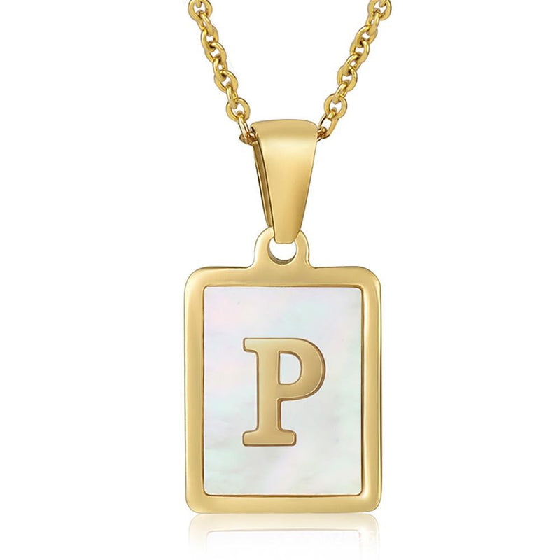 Mother-of-Pearl Monogram Necklace