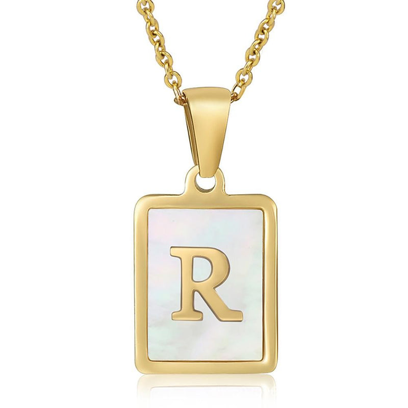 Mother-of-Pearl Monogram Necklace