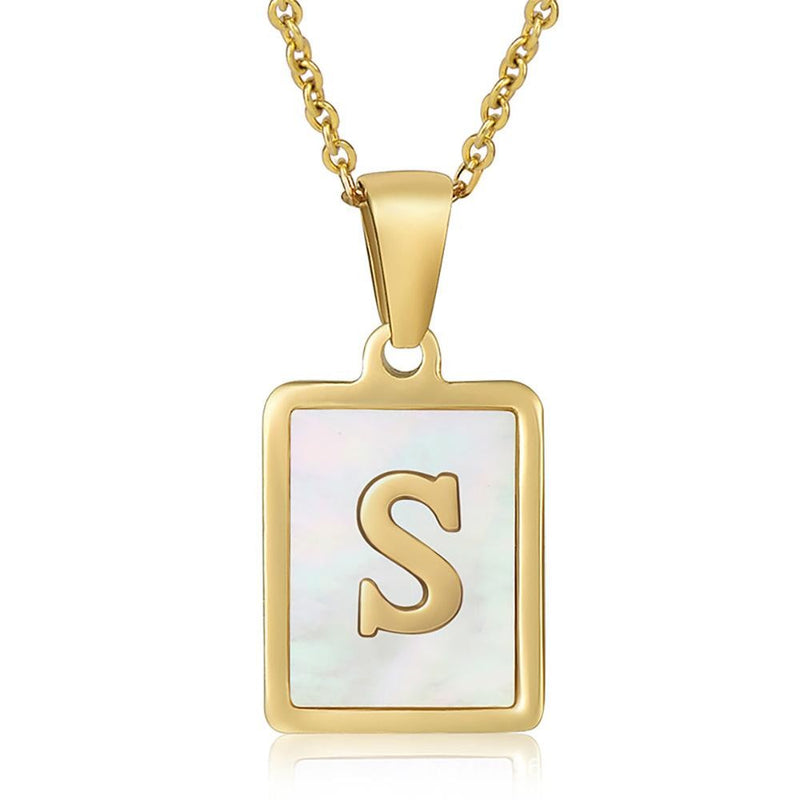 Mother-of-Pearl Monogram Necklace