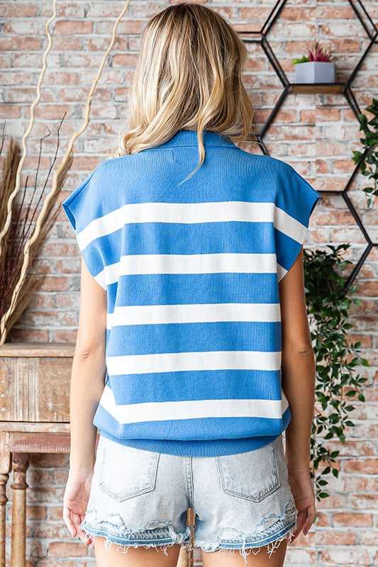 Sandra Striped Vest - Curvy *FINAL SALE*