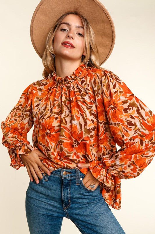 Cora Floral Woven Top - Curvy *FINAL SALE*