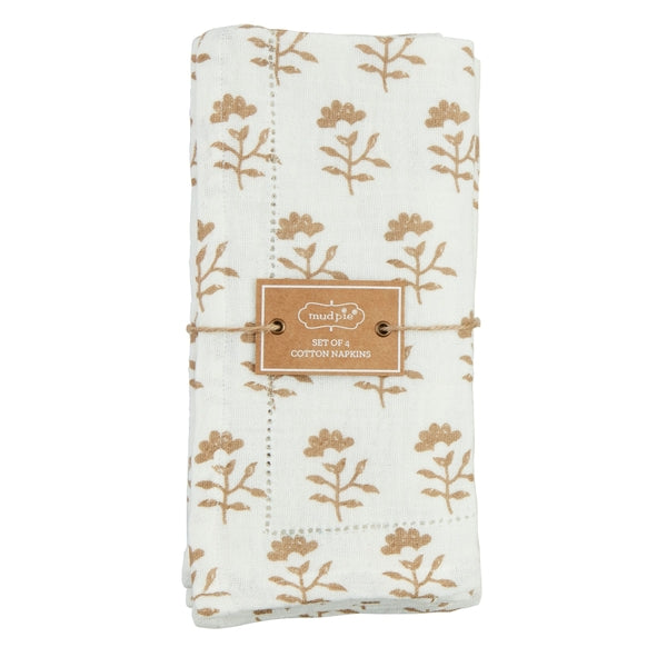 Floral Block Print Napkin Set