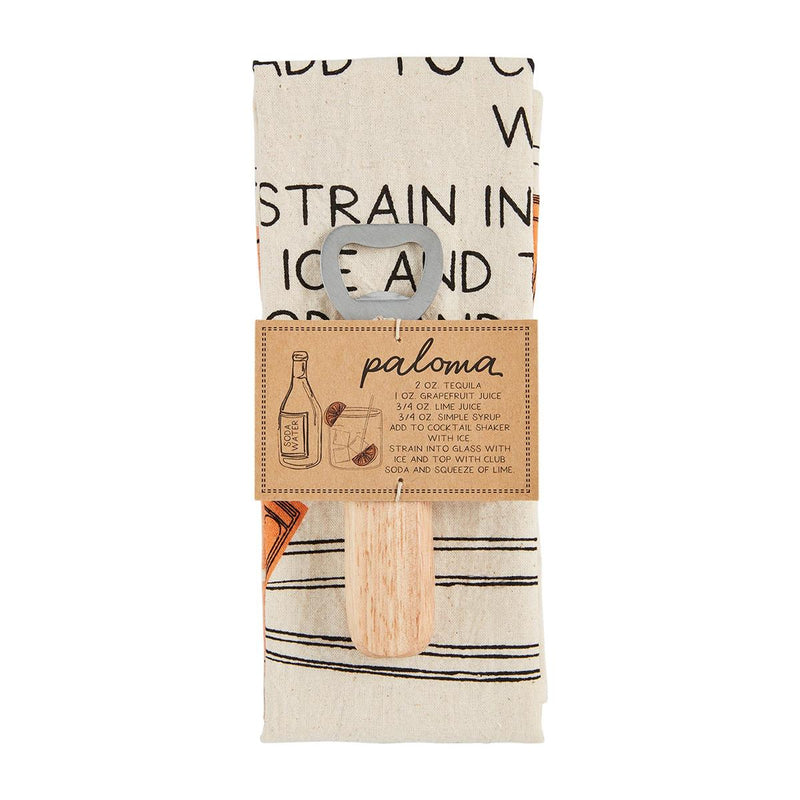Drink Recipe Towel with Utensil Set