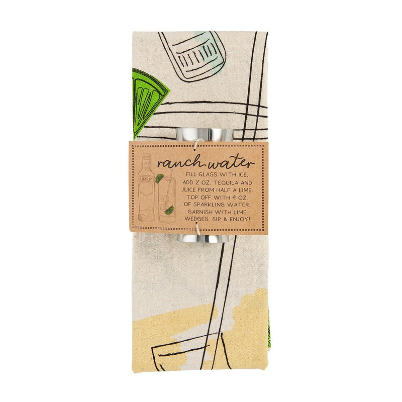 Drink Recipe Towel with Utensil Set