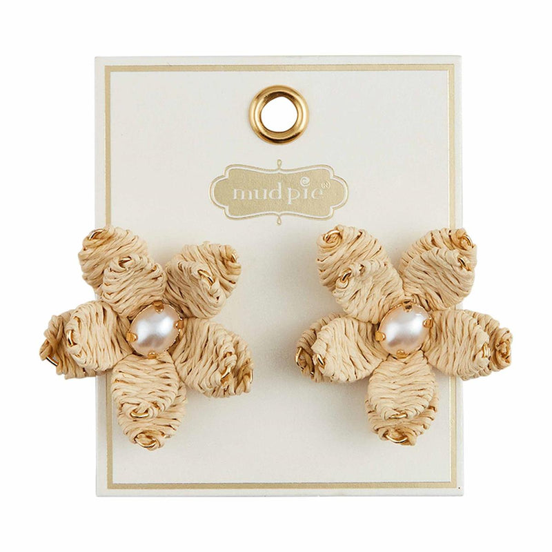 Raffia Flower Earrings