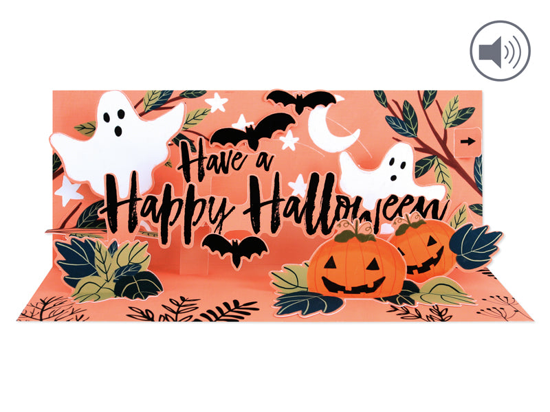 Ghostly Halloween Pop-Up Greeting Card with Audio