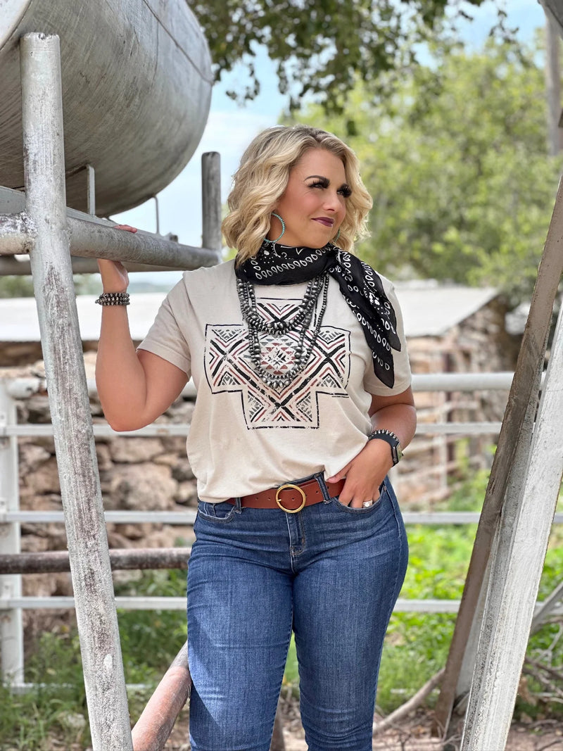 Kori Aztec Cross Tee *FINAL SALE*