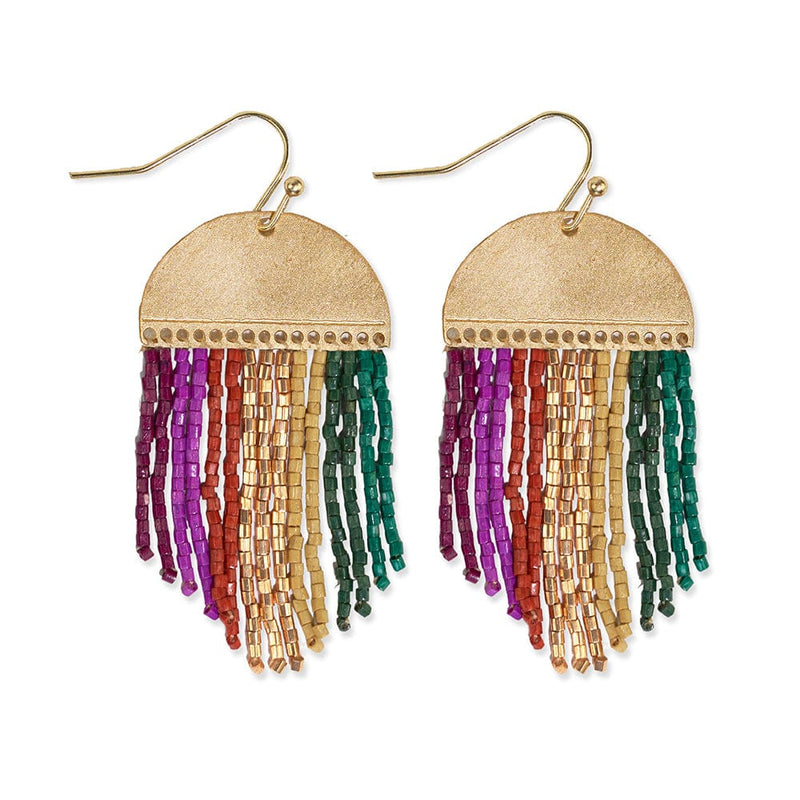Claudia Multi-Stripe Fringe Earrings