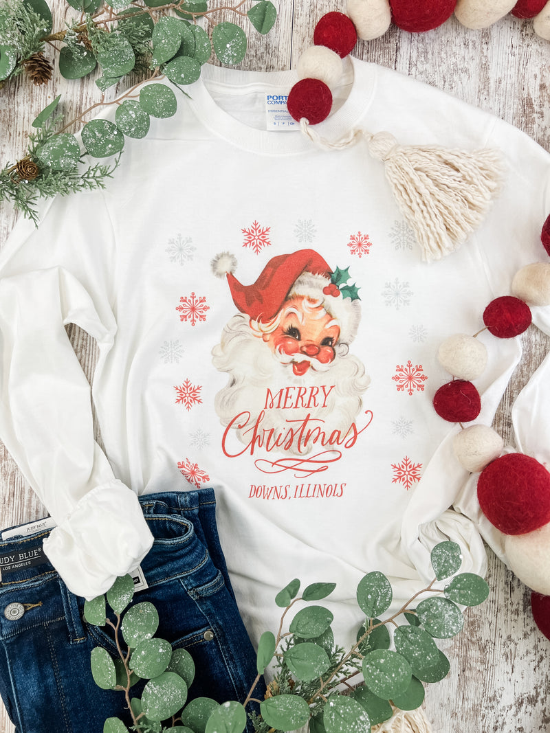 Customized Vintage Santa Long Sleeve Tee *FINAL SALE*