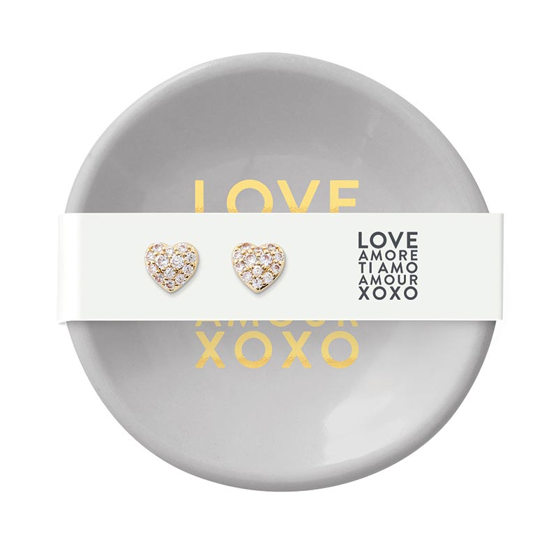 Ceramic Ring Dish & Earrings