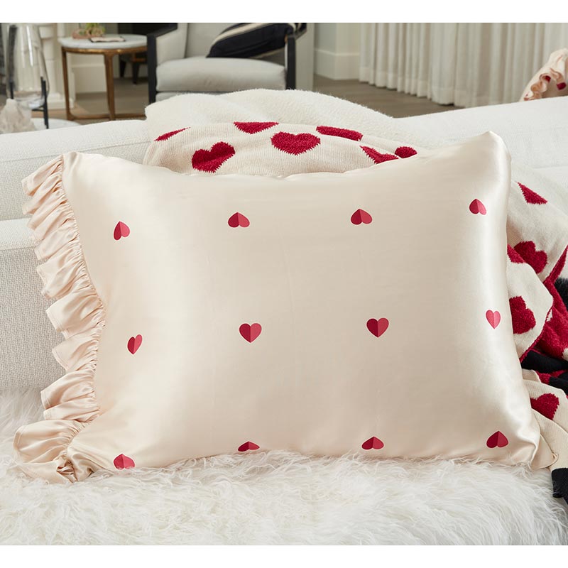Ruffled Satin Pillow Case