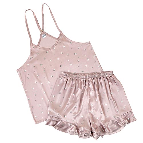 Cami + Ruffle Short Satin Pajama Set *FINAL SALE*