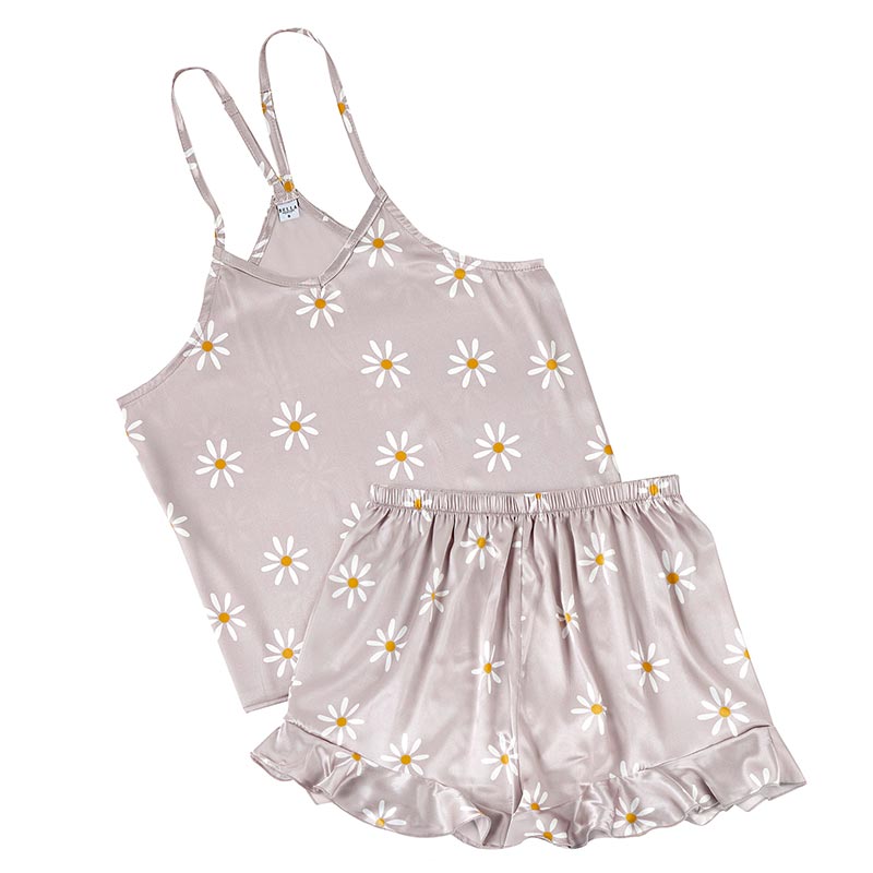 Cami + Ruffle Short Satin Pajama Set *FINAL SALE*