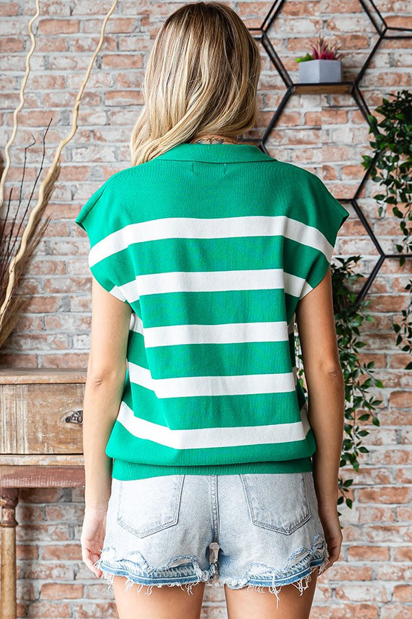 Sandra Striped Vest - Curvy *FINAL SALE*