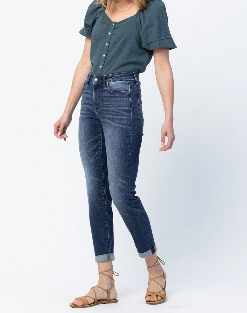 June Slim Fit Cuffed Jean - Curvy