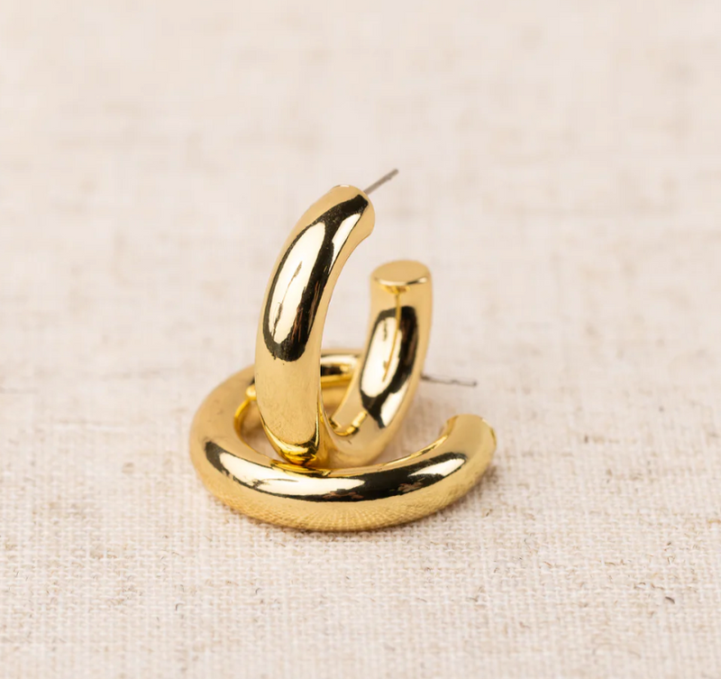 Sara Earrings (thick small hoops)