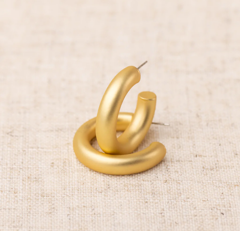 Sara Earrings (thick small hoops)