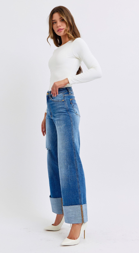 Seraphina Wide Leg Jean With Cuff