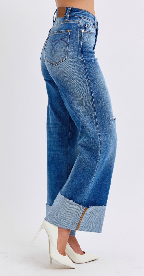 Seraphina Wide Leg Jean With Cuff