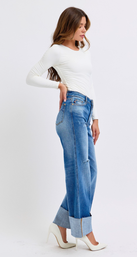 Seraphina Wide Leg Jean With Cuff