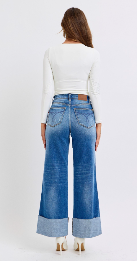 Seraphina Wide Leg Jean With Cuff