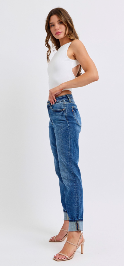 Julia Vintage Wash Jean With Cuff