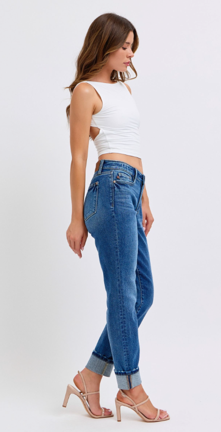 Julia Vintage Wash Jean With Cuff