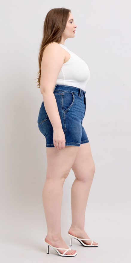Piper High Waist Button Waistband Shorts - Curvy *FINAL SALE*
