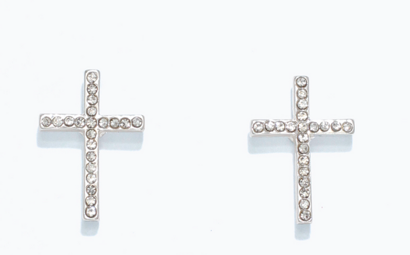 Mary Cross Crystal Earrings