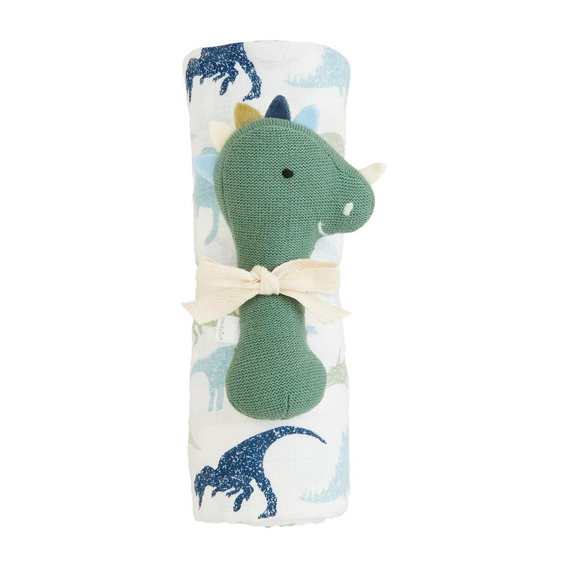 Swaddle Blanket And Rattle Set
