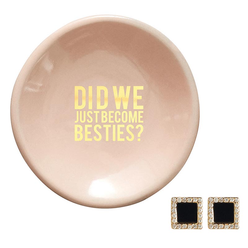 Ceramic Ring Dish & Earrings