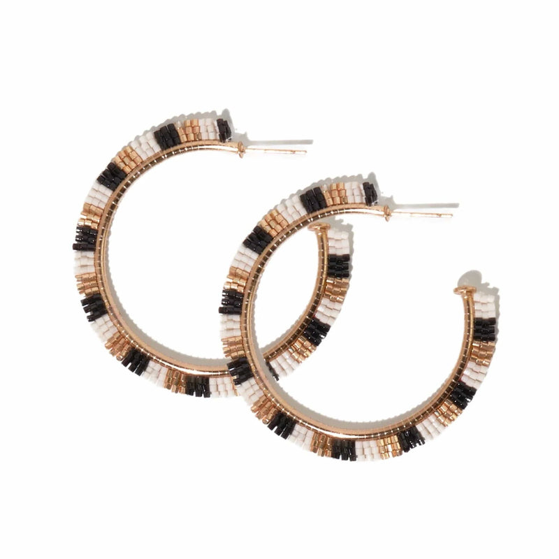 Nora Checkered Hoop Earrings