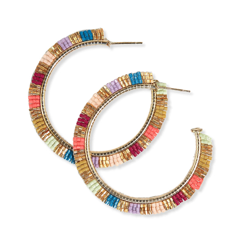 Nora Checkered Hoop Earrings