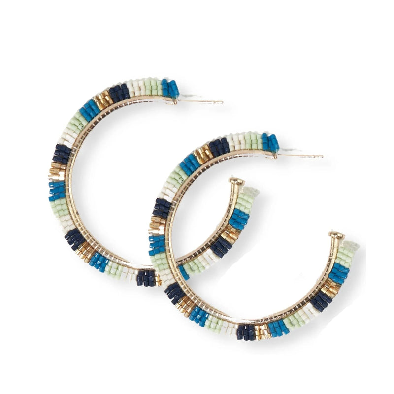 Nora Checkered Hoop Earrings