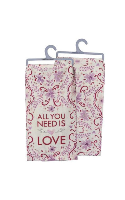 All You Need Is Love Dish Towel-Primitives By Kathy-Sandy's Secret Wednesdays Unique Boutique