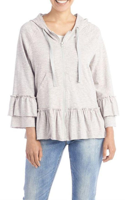 Casey Ruffle Zip Hoodie-Coco + Carmen-Sandy's Secret Wednesdays Unique Boutique