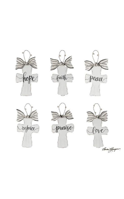 Distressed Cross Ornament-Burton & Burton-Sandy's Secret Wednesdays Unique Boutique