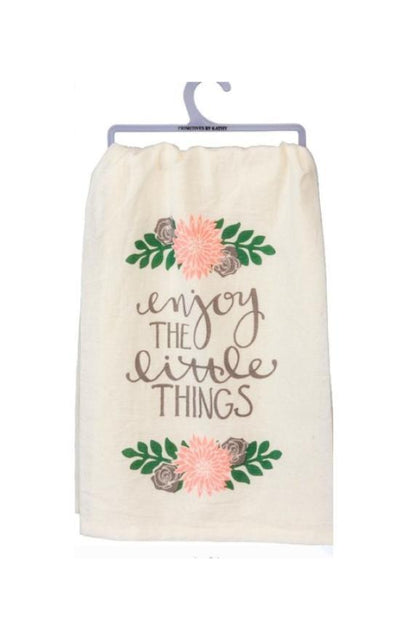 Enjoy The Little Things Dish Towel-Primitives By Kathy-Sandy's Secret Wednesdays Unique Boutique