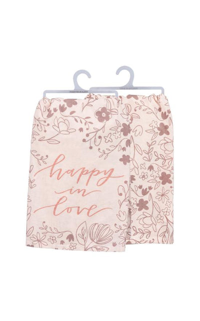 Happy In Love Dish Towel-Primitives By Kathy-Sandy's Secret Wednesdays Unique Boutique