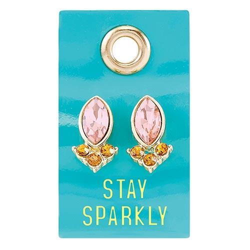 Leather Tag Gemstone Earrings-Creative Brands-Sandy&