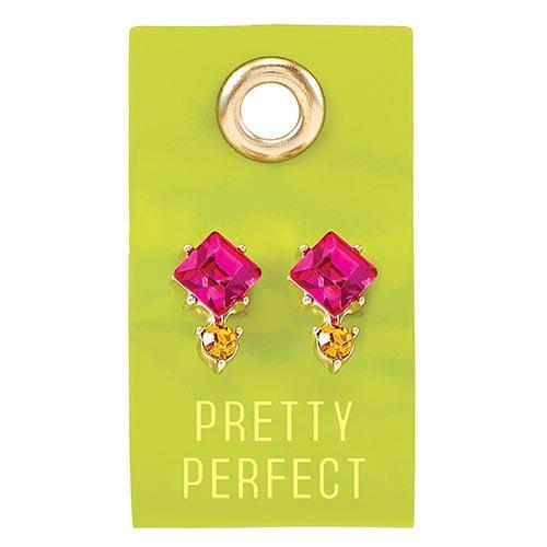 Leather Tag Gemstone Earrings-Creative Brands-Sandy&